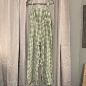 Jessica Simpson Gingham Plaid Green & White jumpsuit Overalls